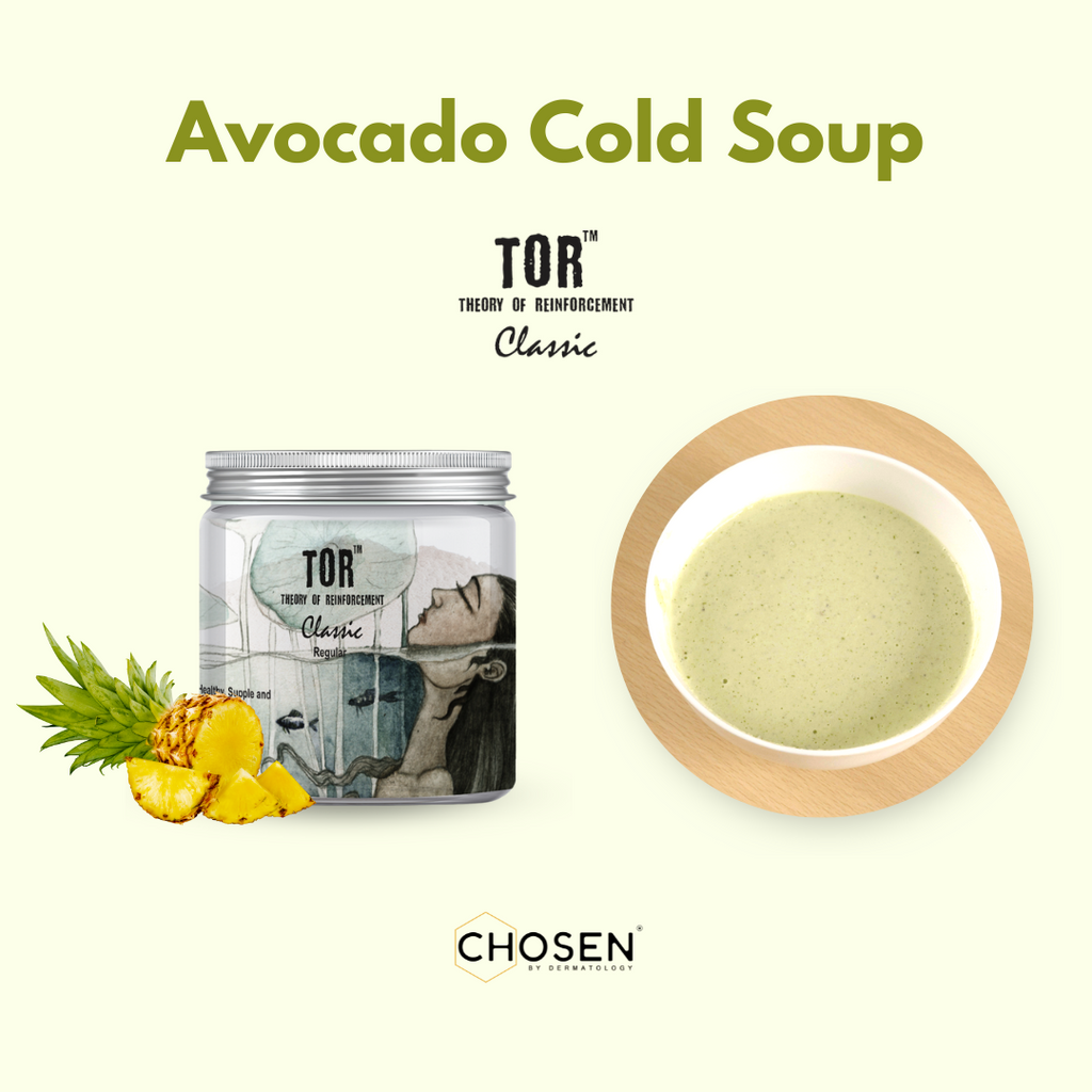 Avocado Cold Soup with TOR™ Classic collagen supplement