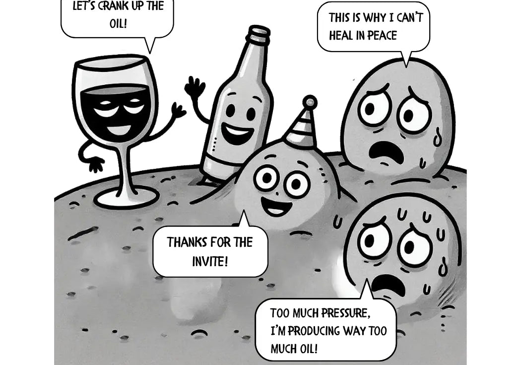 Is alcohol bad for pimples?
