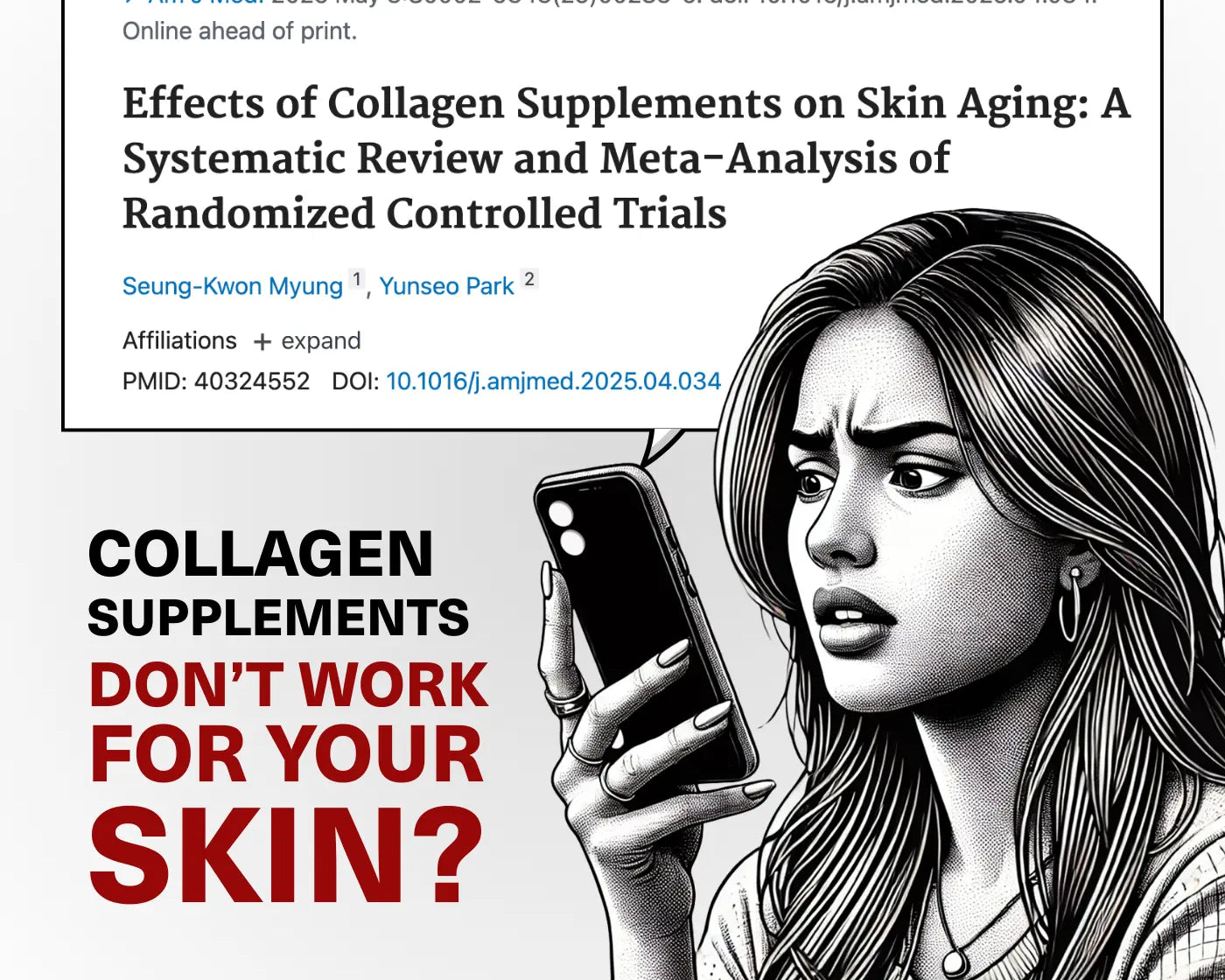 A new 2025 meta-analysis claims collagen supplements don’t work for skin aging, but is that true? Here’s what the study found, what it missed, and what the evidence says.