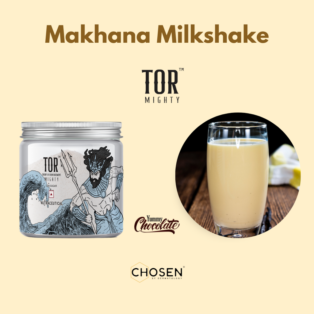 Makhana milkshake with collagen supplement