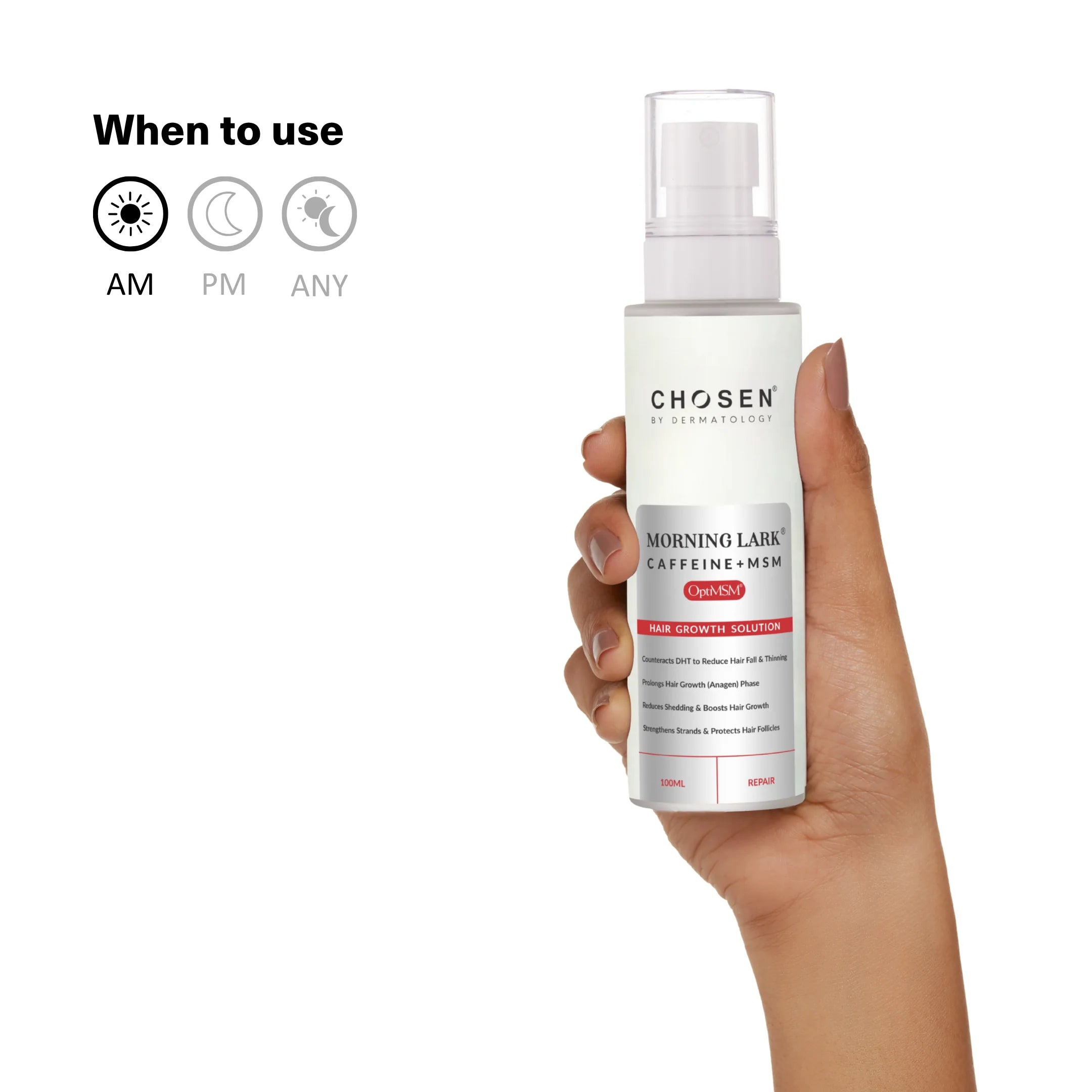 Morning Lark® Caffeine + MSM Hair Growth Solution