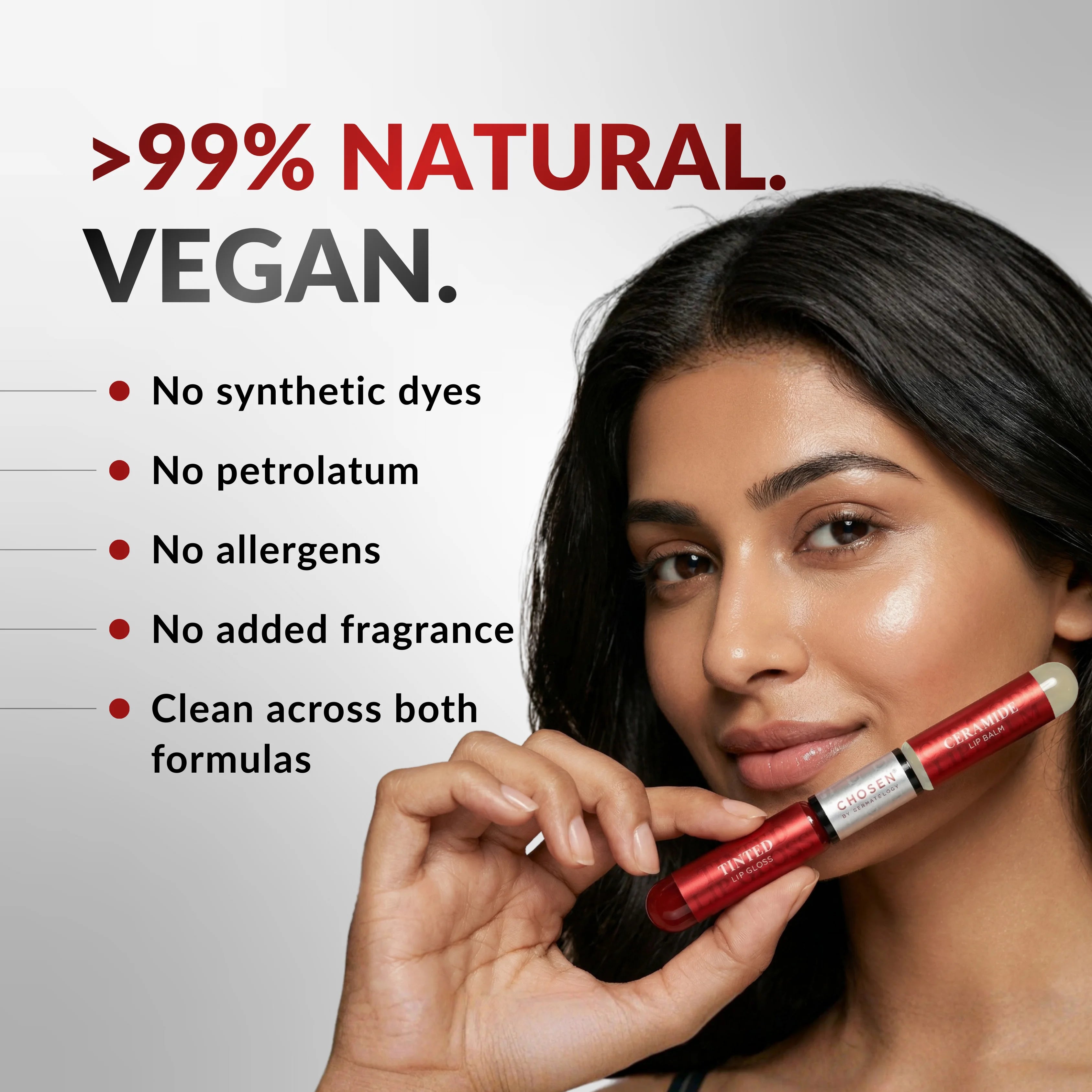 CHOSEN Tinted Lip Gloss + Ceramide Lip Balm Combo