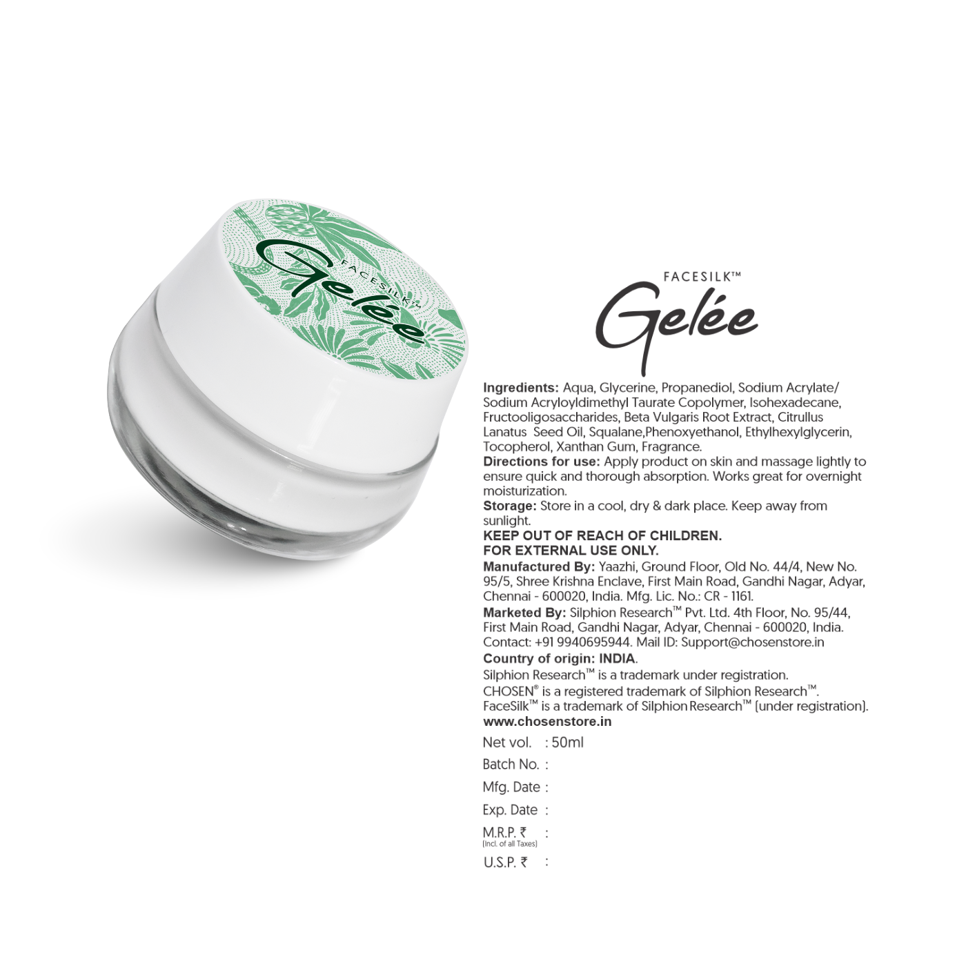 FACESILK Gelee Face Moisturizer