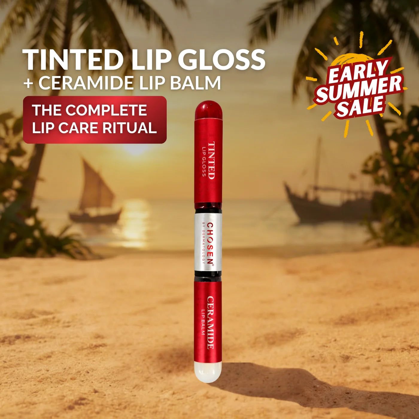 CHOSEN Tinted Lip Gloss + Ceramide Lip Balm Combo