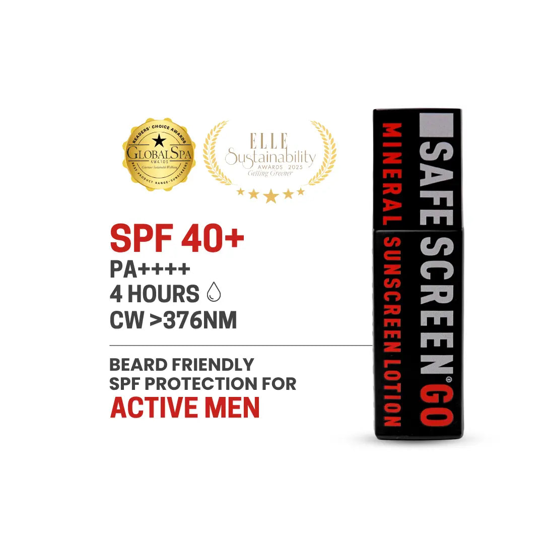 Sunscreen Go bottle with swatch