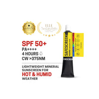Marina sunscreen tube with swatch