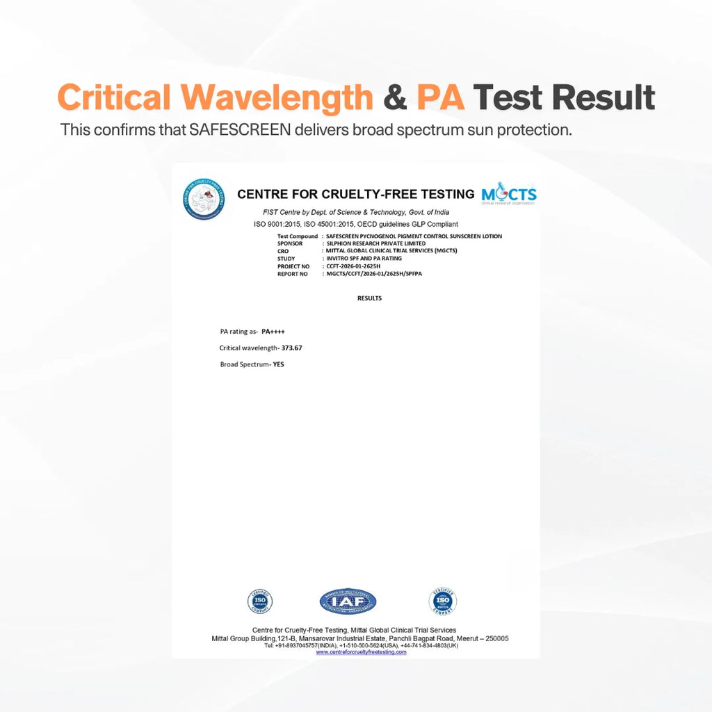 SAFESCREEN® Pycnogenol® Pigment Control Sunscreen Lotion SPF 40
