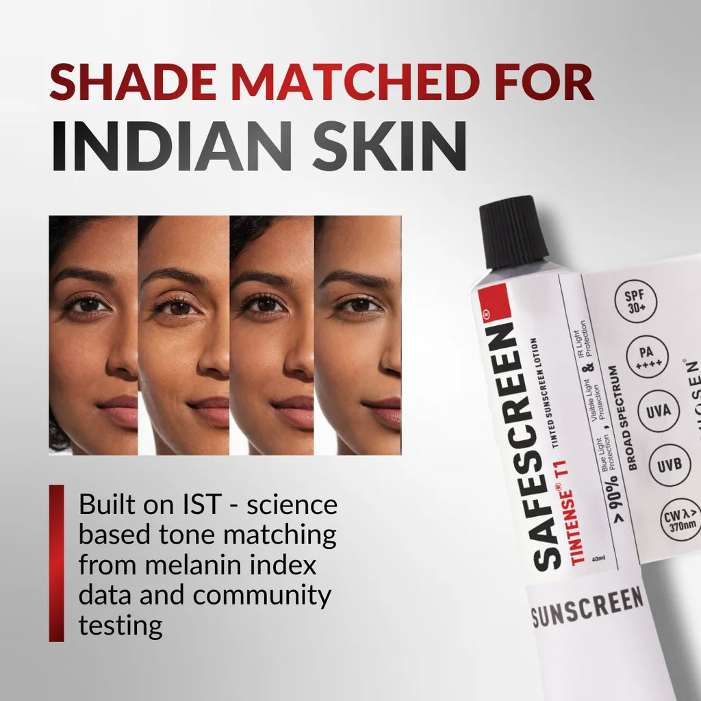 SAFESCREEN® TINTENSE® T1 (Bisque) Tinted Sunscreen Lotion PA++++ SPF 30+
