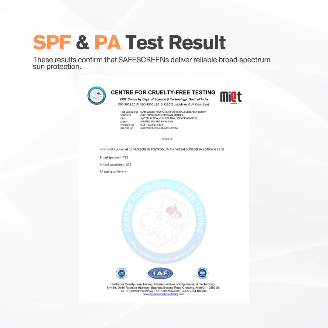 SAFESCREEN® Polypodium Universal Sunscreen Lotion SPF 50+