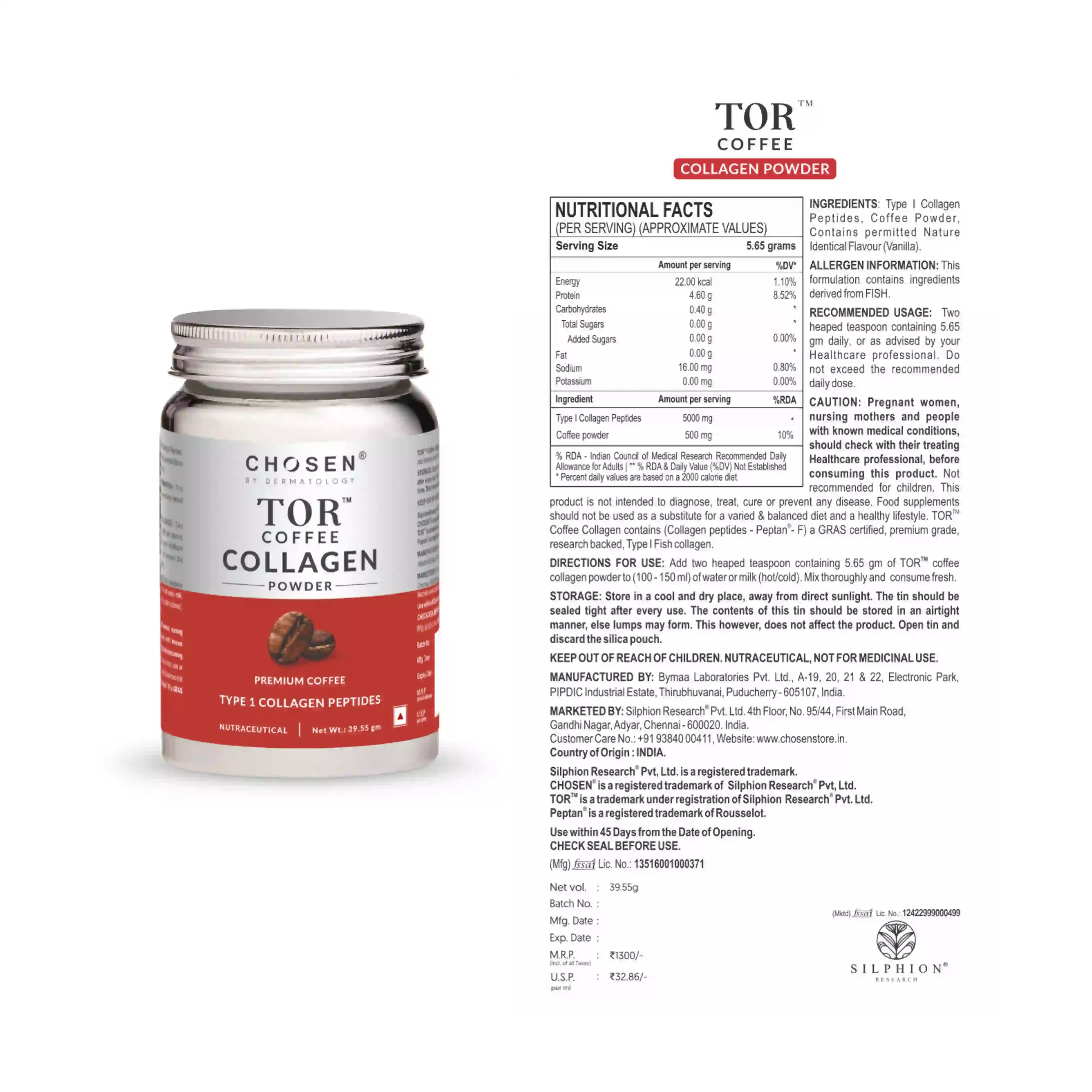 TOR™ Coffee Collagen Powder