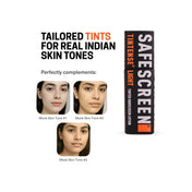 Safescreen Light Tinted Sunscreen is Compatible with Monk Skin Tone 1, 2 and 3